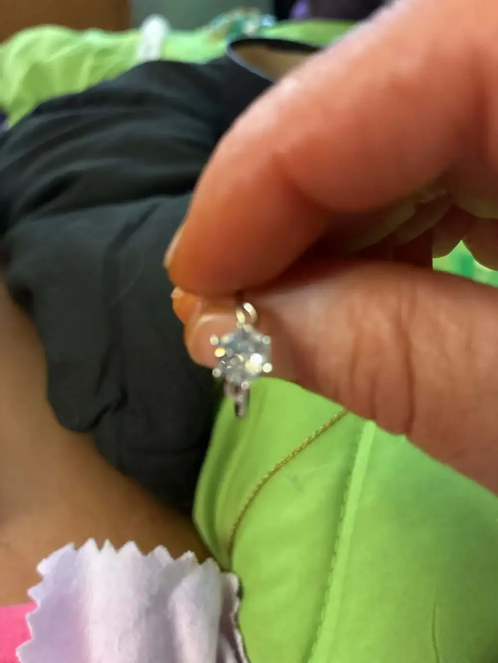 Solitaire Round Cut Cubic Zirconia Engagement Ring with Infinity-Style Band